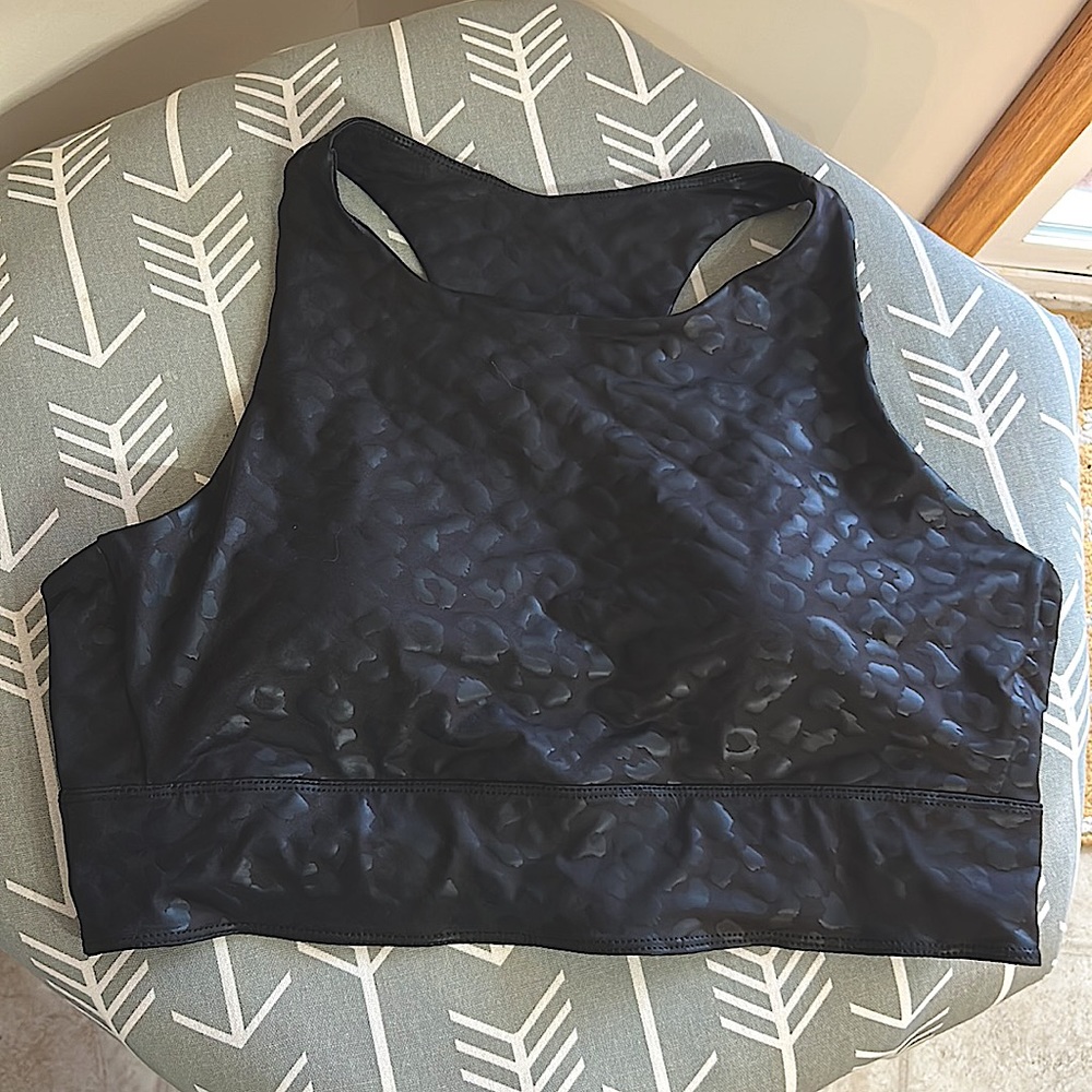 Rae Mode Women’s 2X Black Leopard print Sports Bra